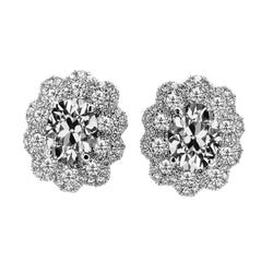 Authentischer Antik-Kissen-Schliff Diamant Ohrringe – 2 Karat in
