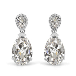 Antiker Europäischer Schliff Ohrringe – Diamant 3 Karat 14K