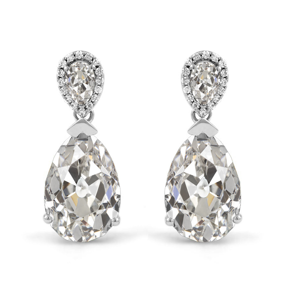 Diamant Ohrringe 3-Karat 14K Weißgold – Hauptansicht
