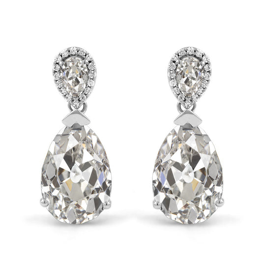 Diamant Ohrringe 3-Karat 14K Weißgold – Hauptansicht