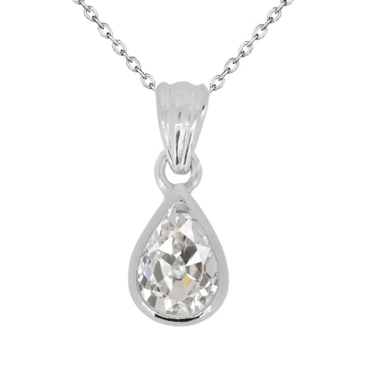 Edler Diamant Anhänger-Halskette 2-Karat 14K Weißgold – Hauptansicht