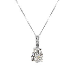 Natürlicher Diamant Hänge-Anhänger – 14K Weißgold 2 Karat