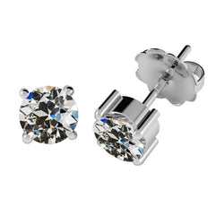 14K Weißgold Ohrringe mit Brillant – 2 Karat