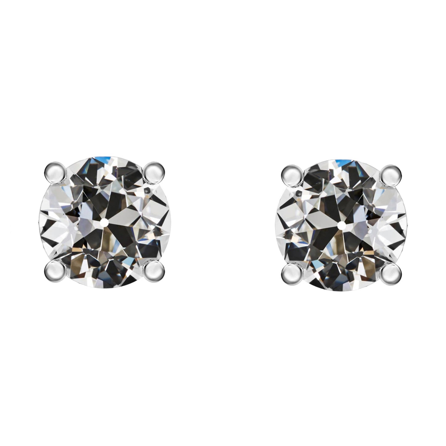 Antik-Kissen-Schliff Edler Diamant Ring in 14K Weißgold – Hauptansicht
