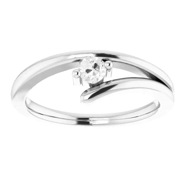 Einzelstein-Ring 14K Weißgold mit Diamant – Hauptansicht