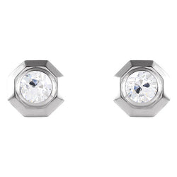 14 Karat Weißgold Edler Diamant Ohrhänger – 1-Karat Old Mine Cut