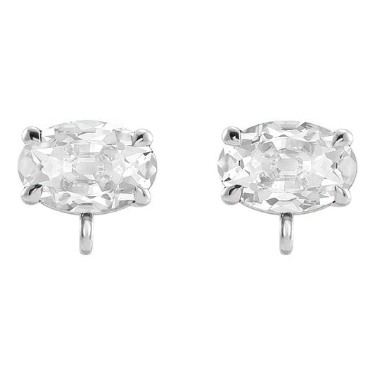 Diamant Old Mine Cut Ohrstecker in 14 Karat Weißgold – Hauptansicht