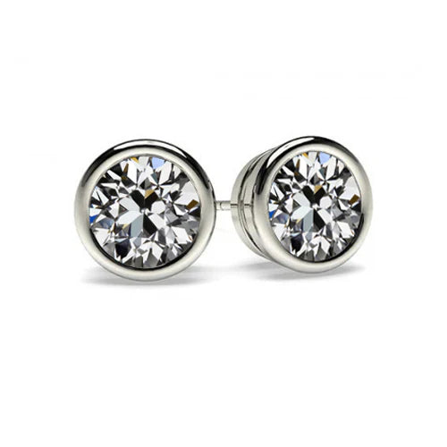Ohrringe 14 Karat Weißgold mit Diamant – Hauptansicht