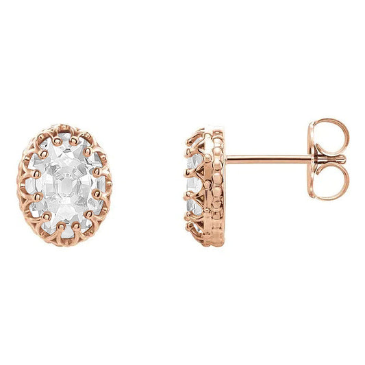 Edler Diamant Ohrringe 5,50-Karat 14K Roségold – Hauptansicht