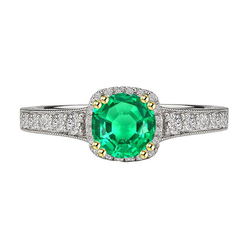 Handgefertigter Milgrain Smaragd Edelstein-Ring – 2 Karat 14