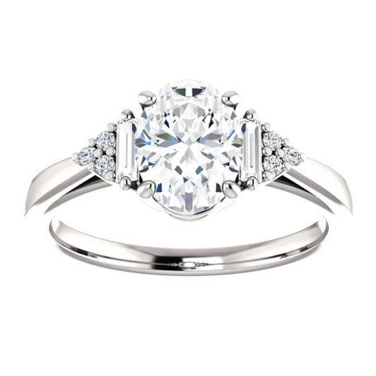 Domfassung Natürliche Diamant-Verlobungsring 2,20 Karat Damenschmuck