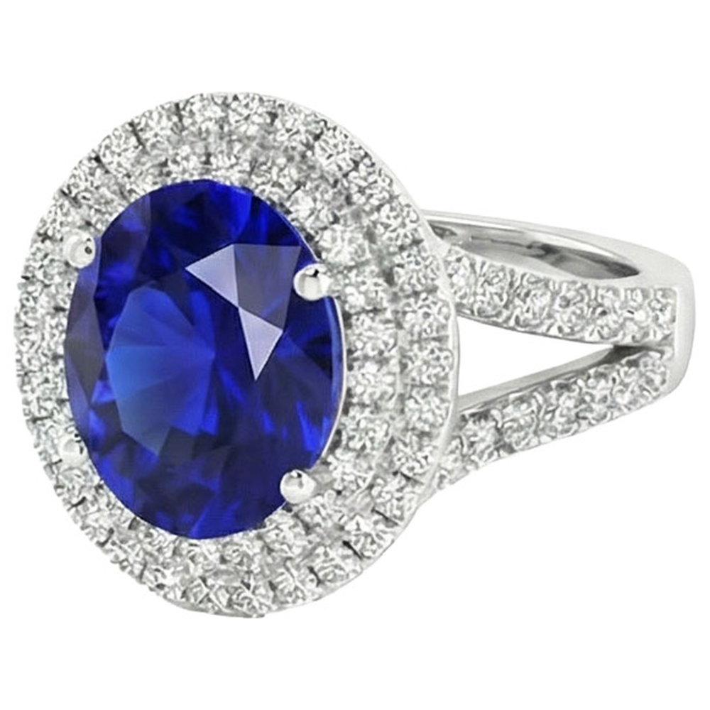 echter oval diamant 6.75Karat ring Vorderansicht