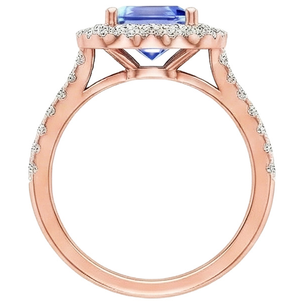echter asscher diamant 5Karat ring auf Weiß
