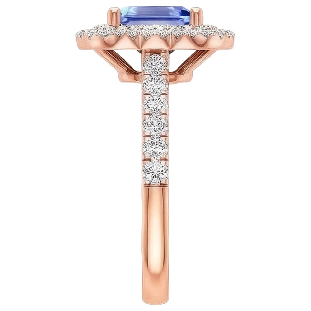 echter asscher diamant 5Karat ring Profilansicht