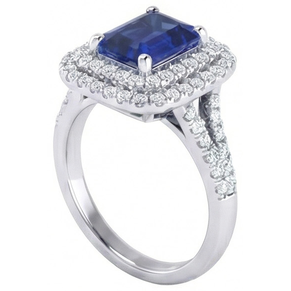 echter baguette diamant 4Karat ring Profilansicht