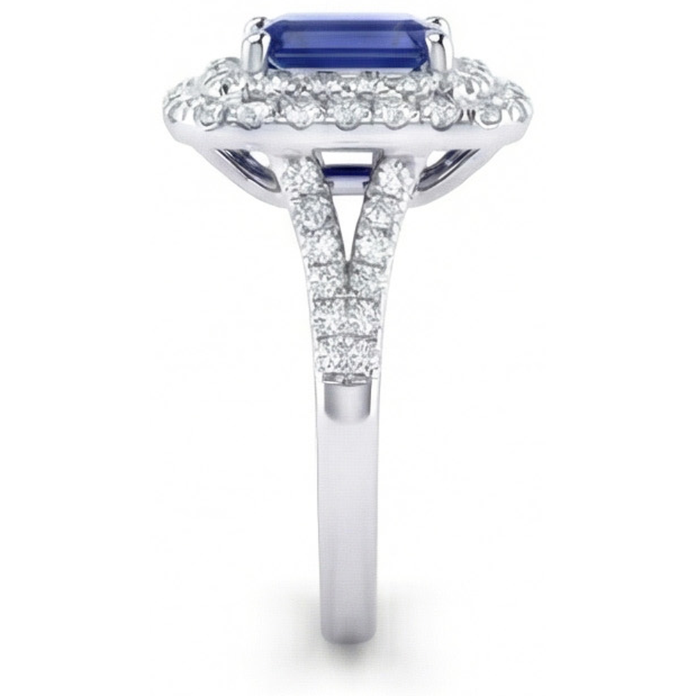 echter baguette diamant 4Karat ring auf Weiß