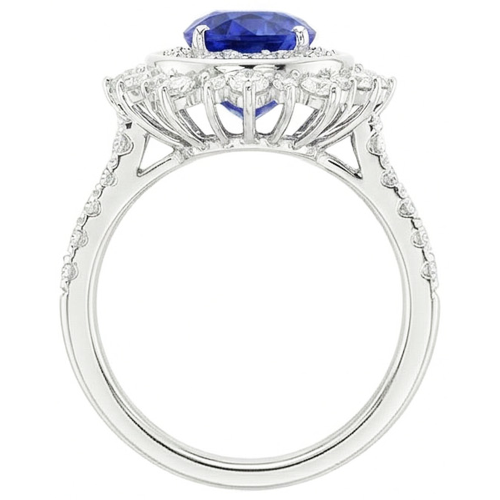 echter oval diamant 4Karat ring auf Weiß