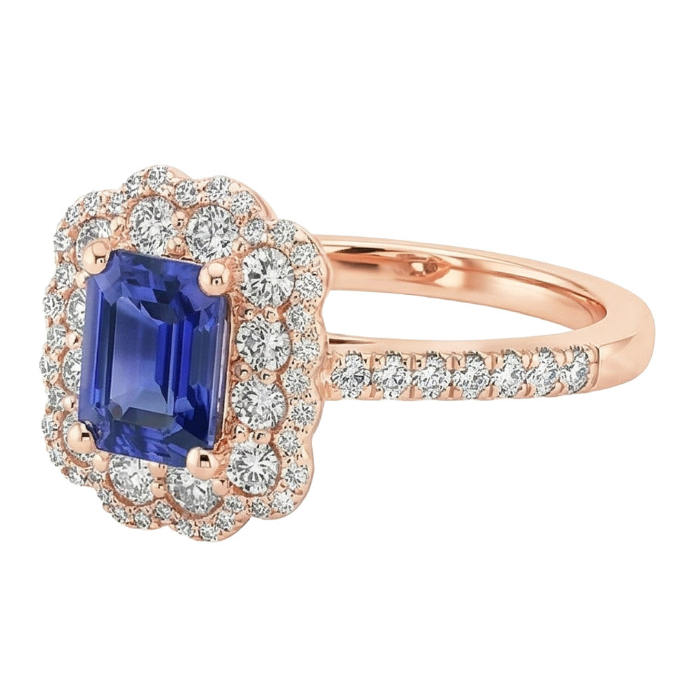 echter round diamant 5Karat ring Detailansicht