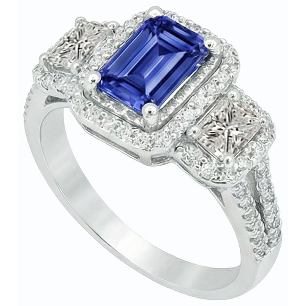 echter baguette diamant 3.50Karat ring Seitenansicht