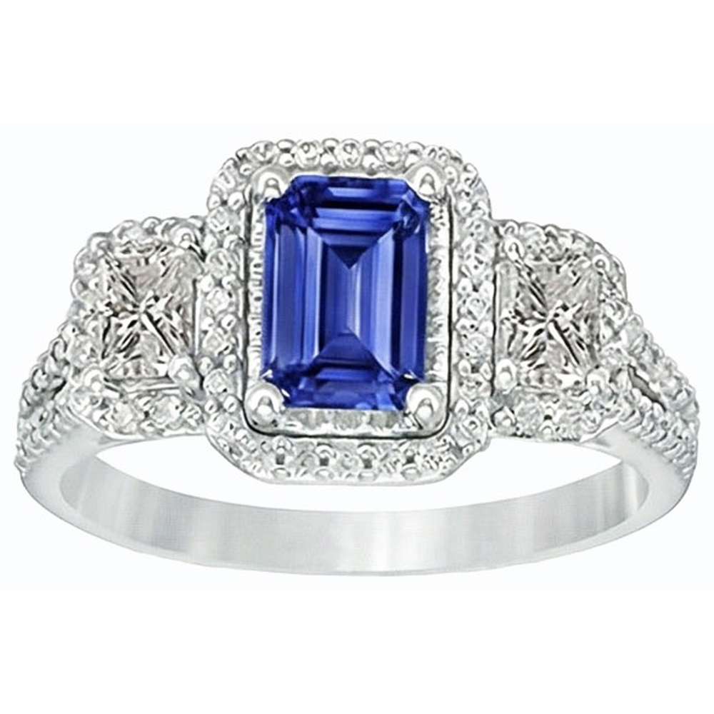 echter baguette diamant 3.50Karat ring Profilansicht