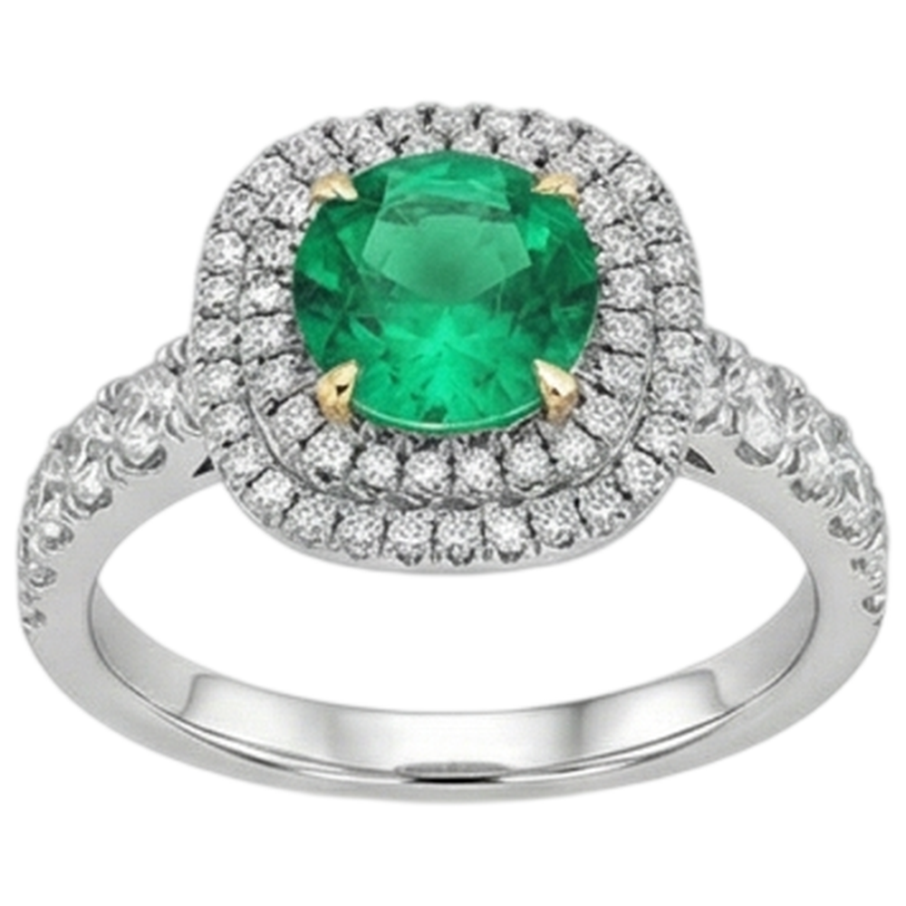 Echter Smaragd Schmuckstein-Ring – Seitenansicht