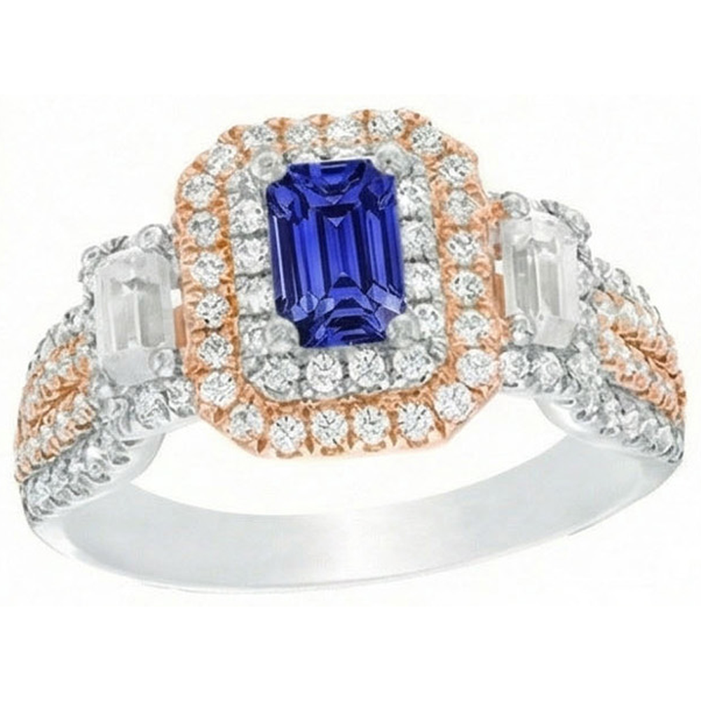 echter round saphir 4Karat ring Detailansicht