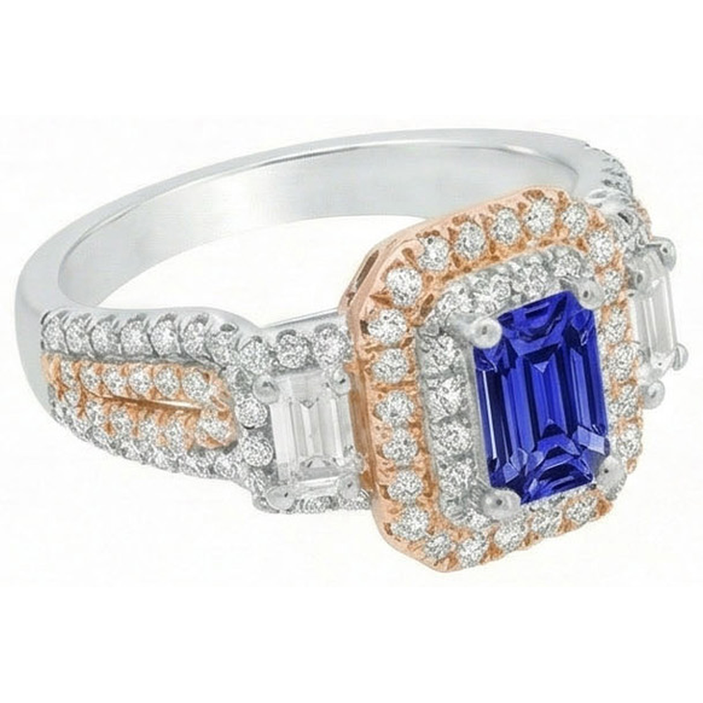 echter round saphir 4Karat ring Profilansicht