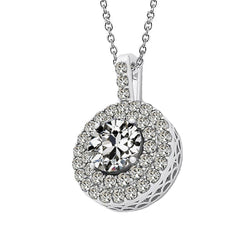 1 Karat Brillant Halo in 14K Weißgold