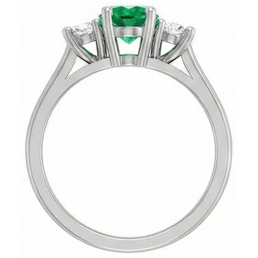 echter oval smaragd 10.50Karat ring Profilansicht