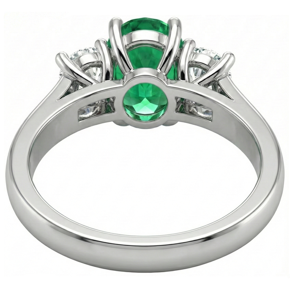 echter oval smaragd 3.30Karat ring auf Weiß
