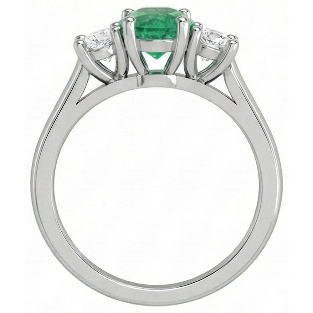 echter oval smaragd 3.30Karat ring Profilansicht