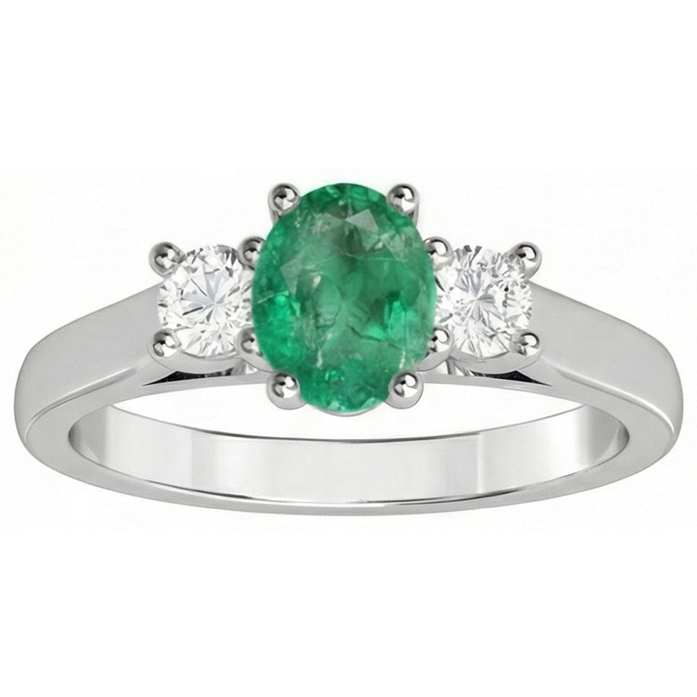 echter oval smaragd 3.30Karat ring Seitenansicht