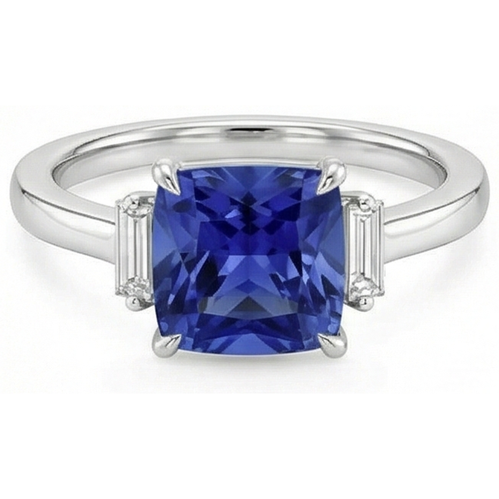 echter baguette diamant 3.25Karat ring Profilansicht