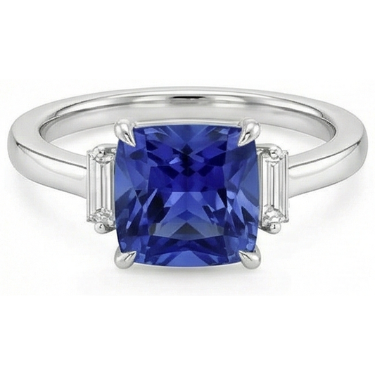 echter baguette diamant 3.25Karat ring Profilansicht