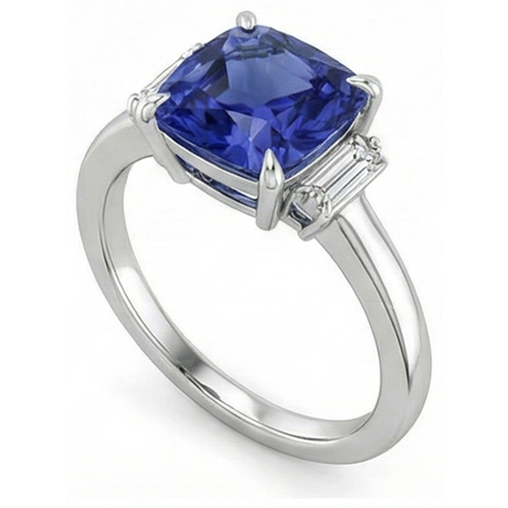 echter baguette diamant 3.25Karat ring auf Weiß