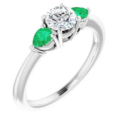Drei-Stein-Echt Diamant-Verlobungsring 1,50 Karat