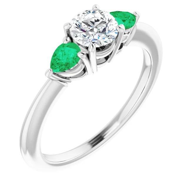 Drei-Stein-Echt Diamant-Verlobungsring 1,50 Karat