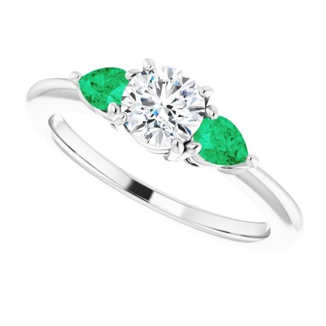 Drei-Stein-Echt Diamant-Verlobungsring 1,50 Karat