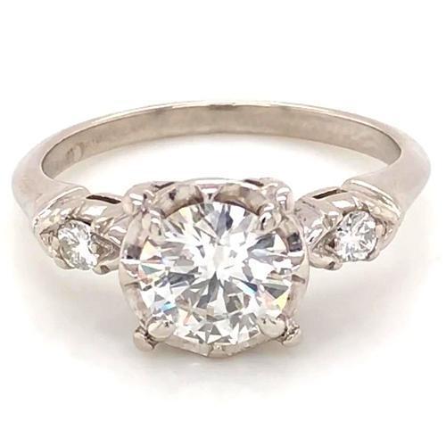 Drei-Stein-Echt Diamant Verlobungsring 2,60 Karat 4 Krappenfassung Damenschmuck