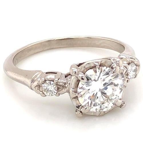 Drei-Stein-Echt Diamant Verlobungsring 2,60 Karat 4 Krappenfassung Damenschmuck