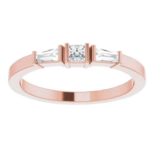 Drei-Stein-Echt Diamantring 1,10 Karat Roségold 14K Schmuck