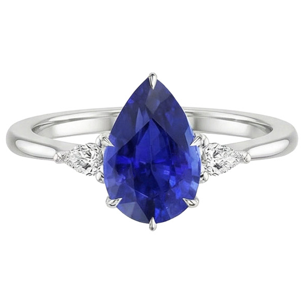 echter pear diamant 4.25Karat ring Profilansicht