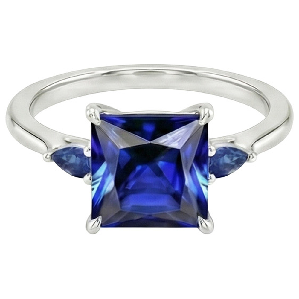 echter princess diamant 5.25Karat ring Profilansicht