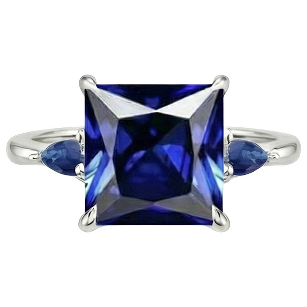 echter princess diamant 5.25Karat ring auf Weiß