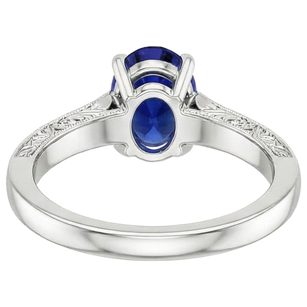 echter oval diamant 2.25Karat ring Draufsicht