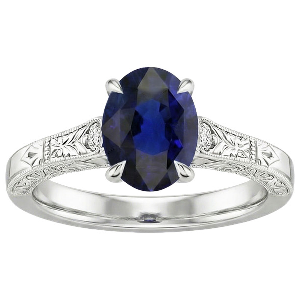 echter oval diamant 2.25Karat ring Profilansicht