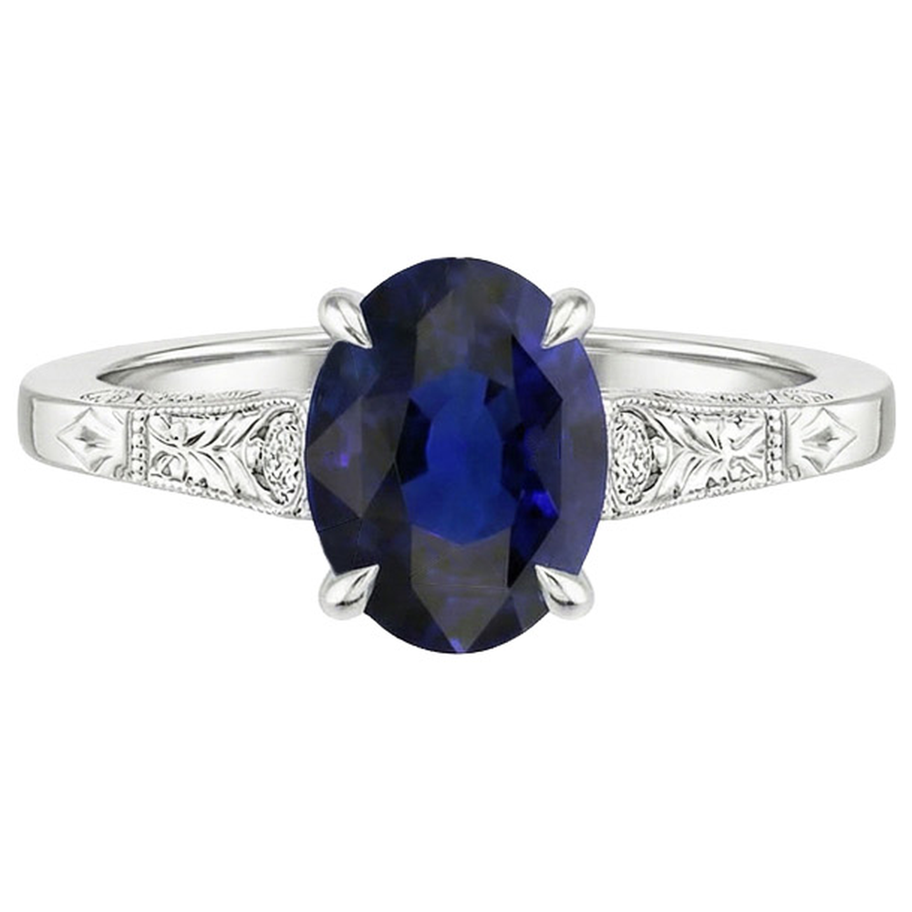 echter oval diamant 2.25Karat ring auf Weiß