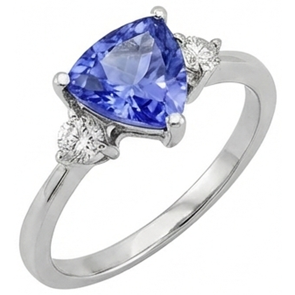 echter trillion tansanit 4Karat ring Detailansicht