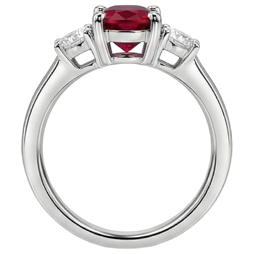 echter oval rubin 3.50Karat ring auf Weiß
