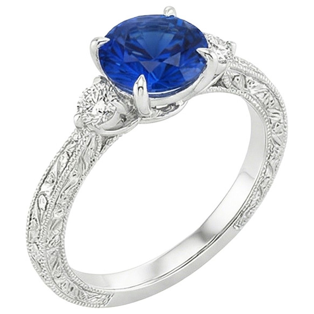 echter round diamant 2.50Karat ring Draufsicht